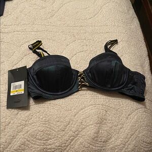 Elegant Black and Gold Women's Bra